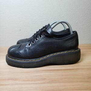 Dr. Martens Womens Size 8 Lace Up Platform Oxford Loafers Black Leather Academia